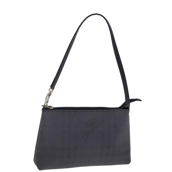 BURBERRY Nova Check Pouch PVC Leather Gray Auth bs14711 - Picture 1 of 16